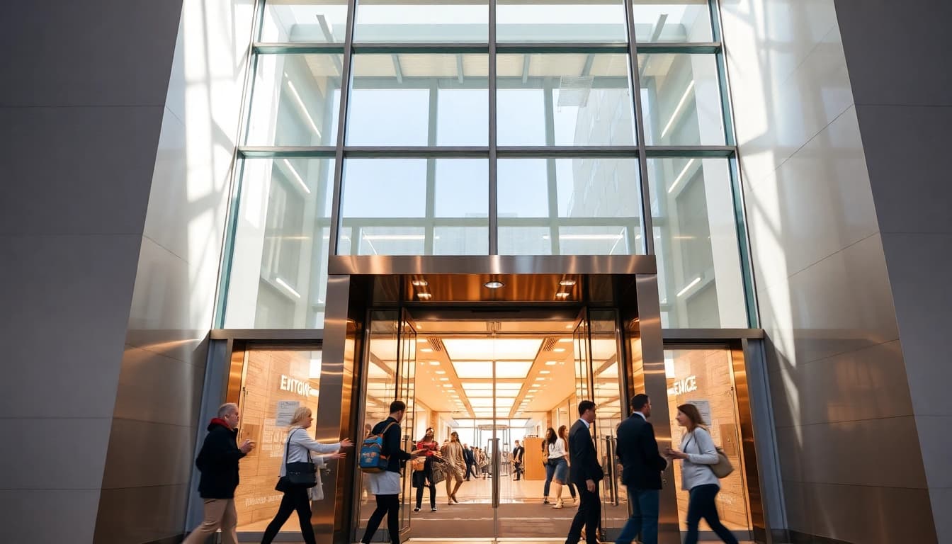 Enhancing accessibility with Evolution Entrance Systems showcased in a modern commercial setting.