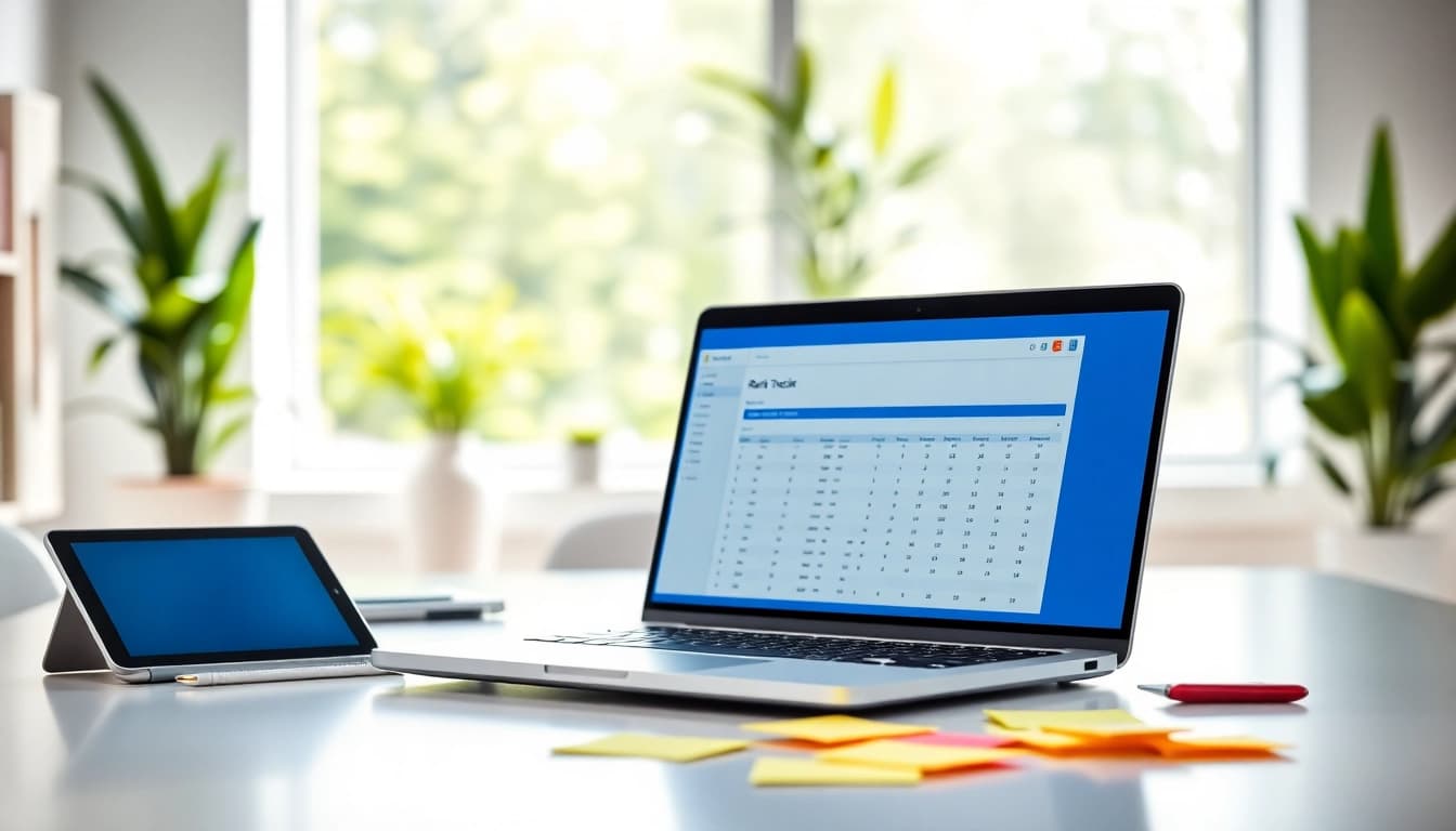 Track website performance with an SEO Rank Tracker displayed on a modern workspace.