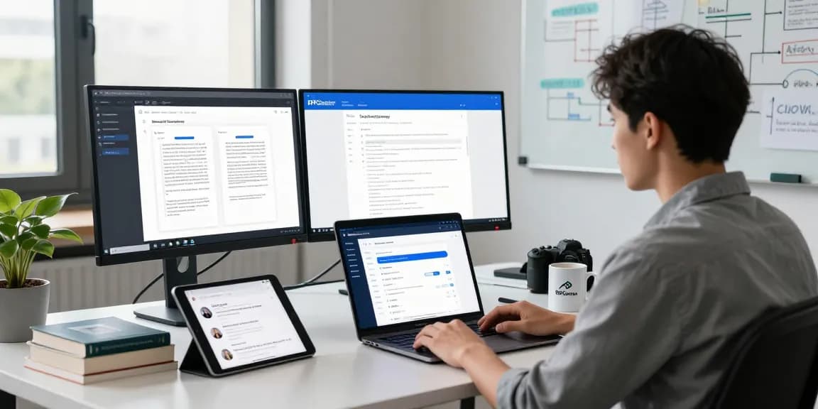 Detect PDF fraud using advanced AI technology in a modern office setting with real-time analytics.