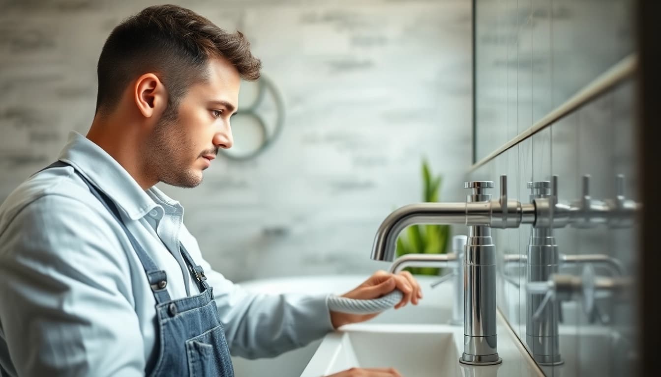 Installationsprozess bei sonni sanitär GmbH in einem modernen Badezimmer