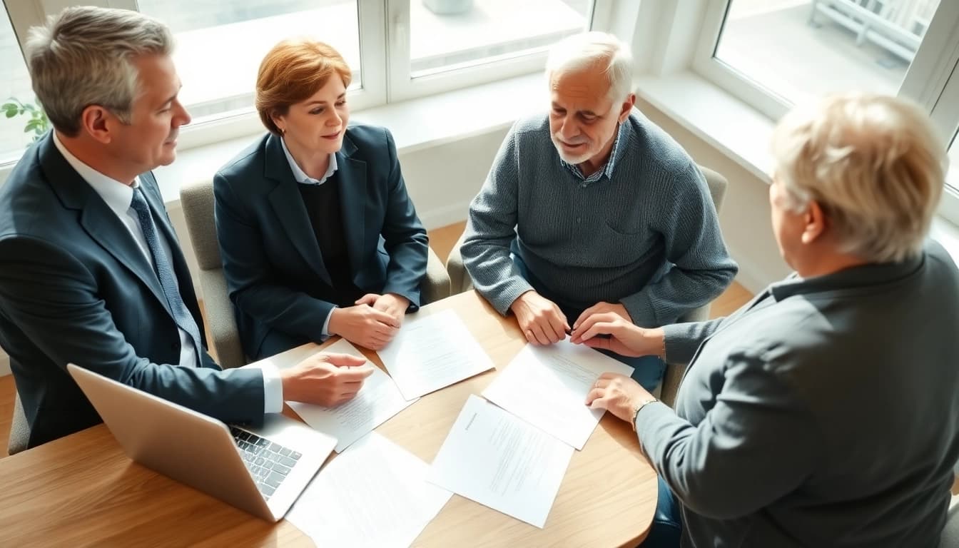 Consulting on estate planning San Antonio in a bright, inviting office with a professional planner.