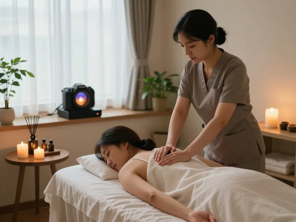 Experience 논현동마사지 in a serene spa setting with soothing elements.