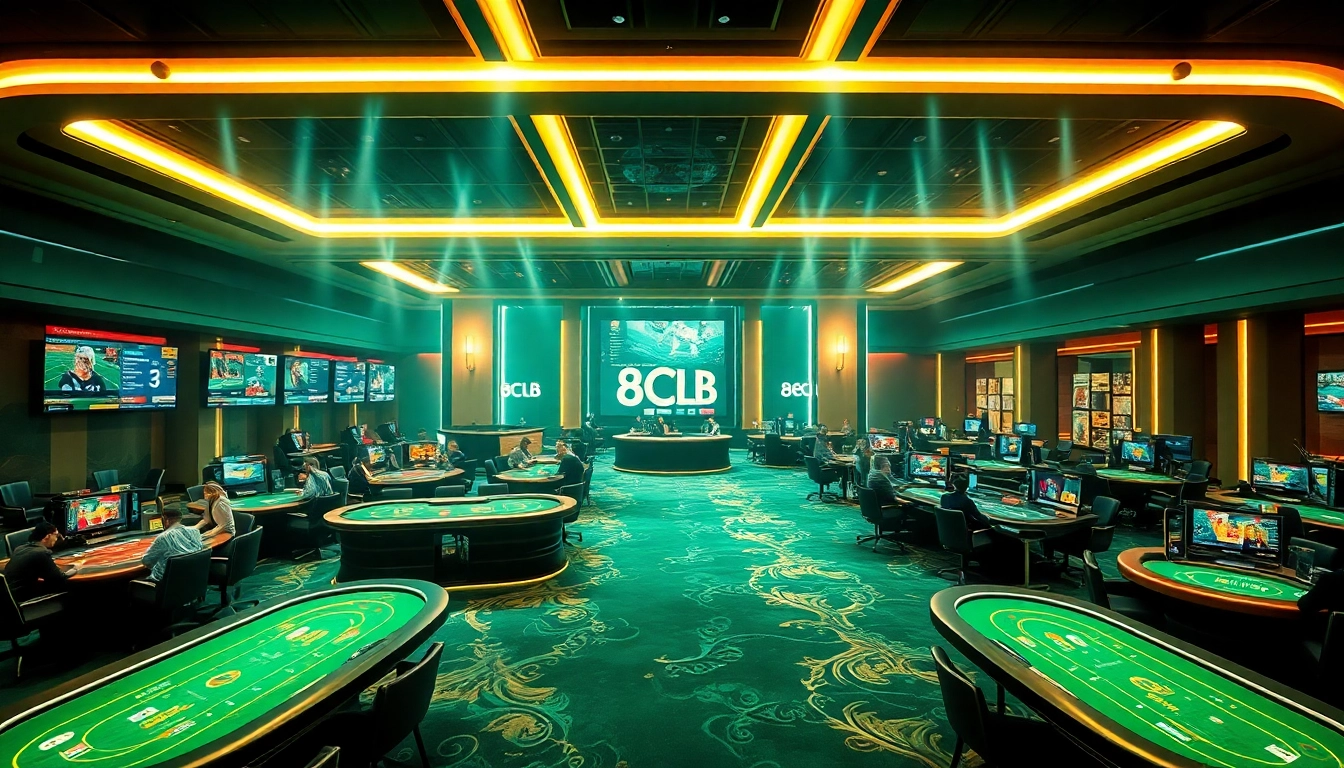 Experience the excitement of 88clb's casino atmosphere with dynamic gaming scenes.