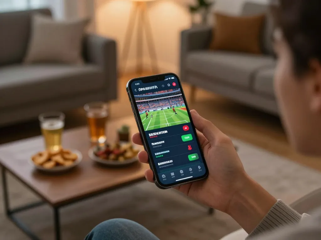 Engaging mobile sports betting experience at https://vn789.xyz/ with a user enjoying the excitement from home.