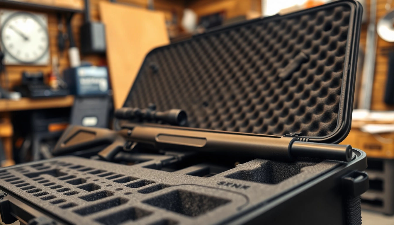 Foam for rifle case designed for optimal protection and organization of firearms.