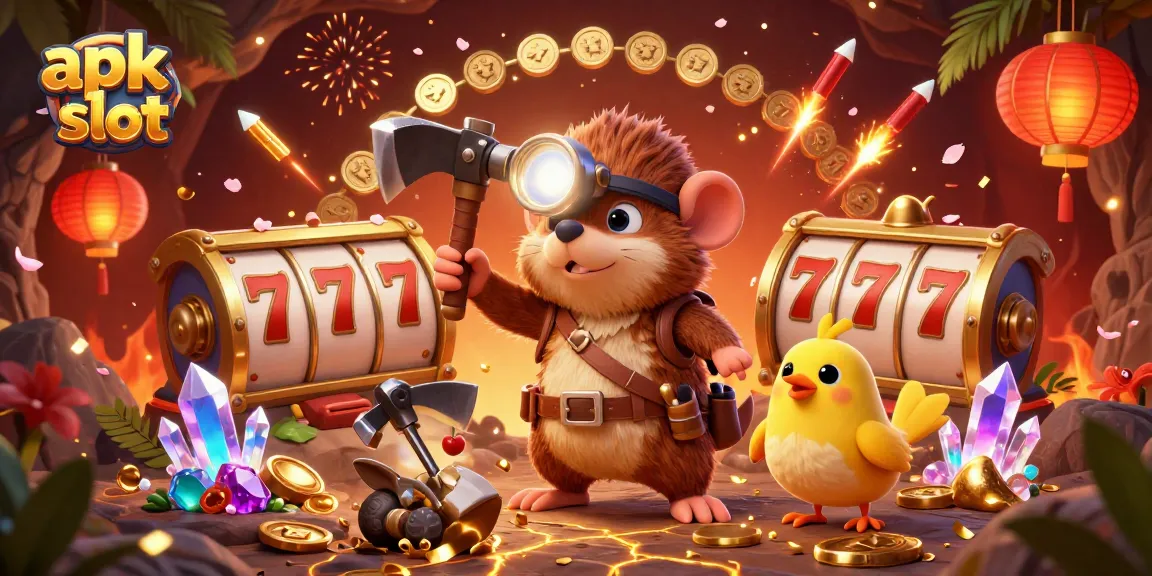 Engage in immersive gameplay with apk slot featuring a 3D cartoon mole and vibrant casino elements.