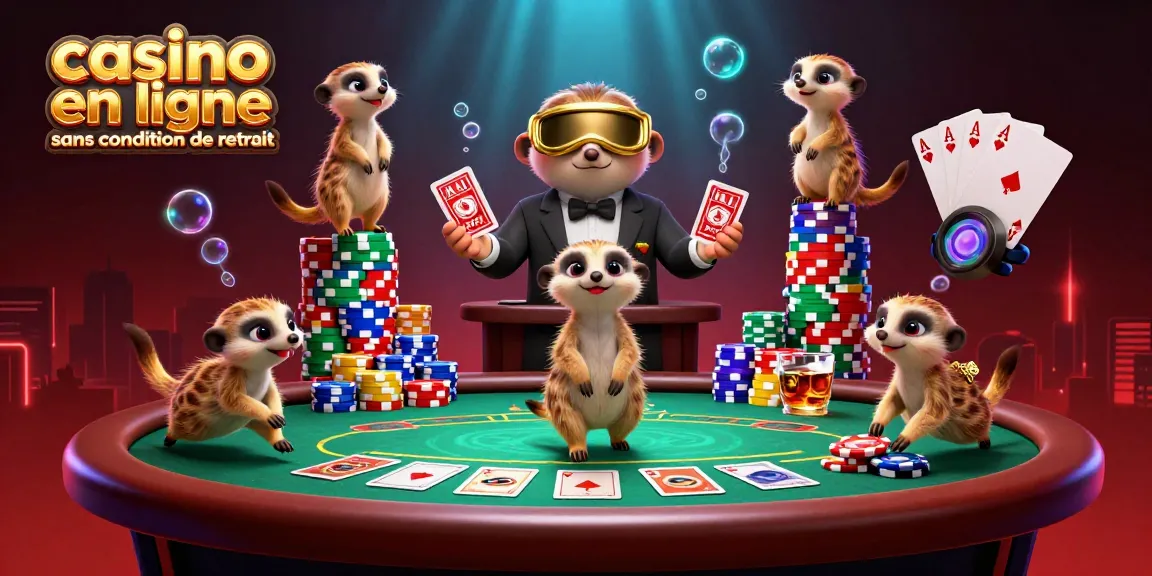 Jouez dans un casino en ligne sans condition de retrait, avec des meerkats animés à la tête d'une ambiance ludique captivante.