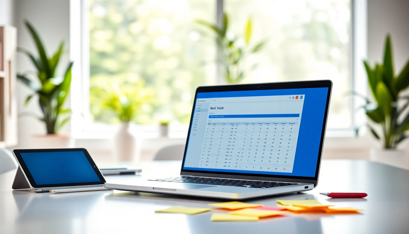 Track website performance with an SEO Rank Tracker displayed on a modern workspace.