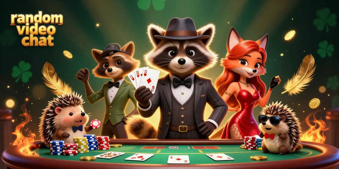 Engage in random video chat while mastering poker strategies with vibrant characters and dynamic casino elements.