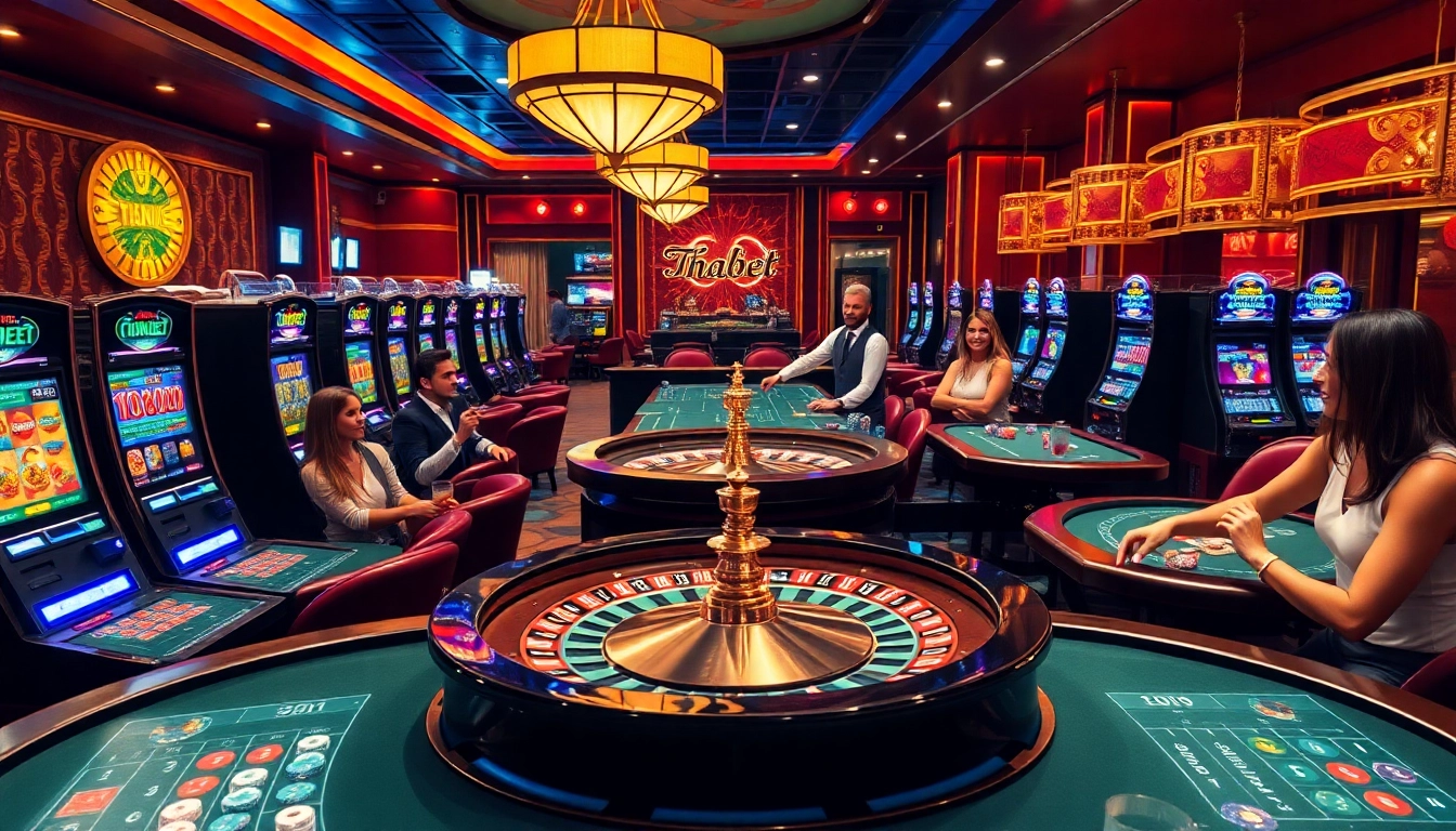 Experience the thrill at thabet casino with lively players and vibrant gaming tables.