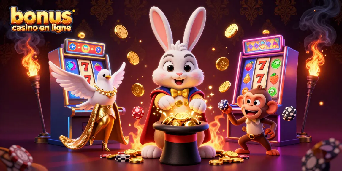 Profitez de bonus casino en ligne grâce à un magicien, un panda et des jetons de poker.