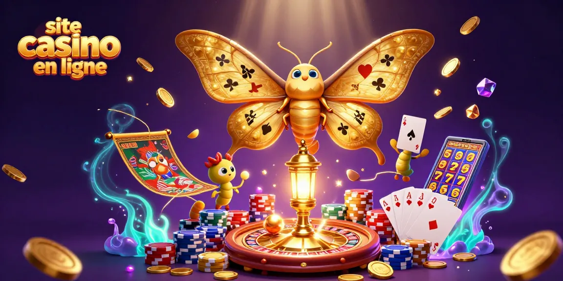 Jouer sur un site casino en ligne avec une illustration captivante de machines à sous et d'éléments de jeux
