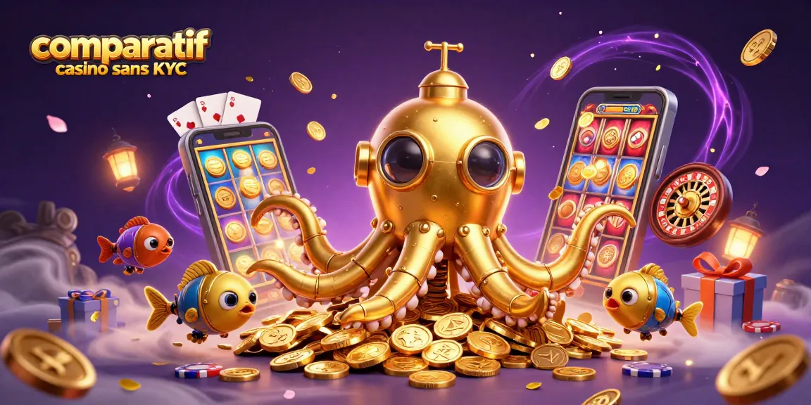 Comparer les meilleurs casinos sans KYC avec cette illustration animée captivante.