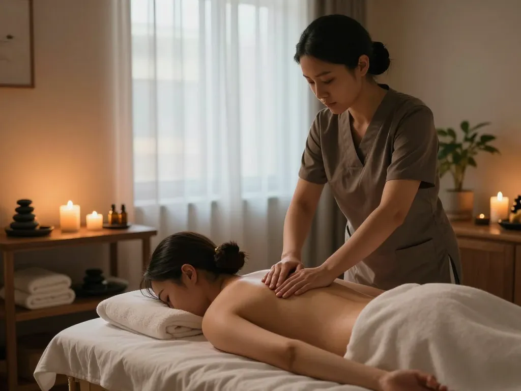 Relaxing Swedish massage experience showcasing 관악스웨디시 therapy in serene spa setting with natural light and calming decor.