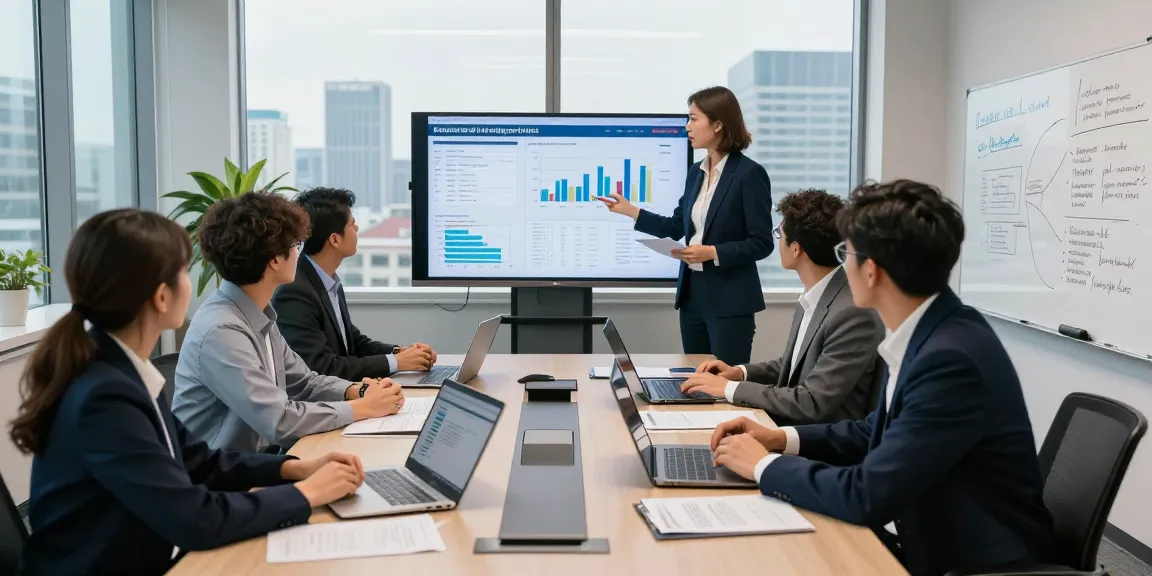 Team discussing financial crime intelligence in a modern office.