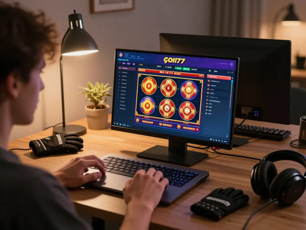 Player using gori77 to spin colorful slot reels in an engaging online gaming environment.