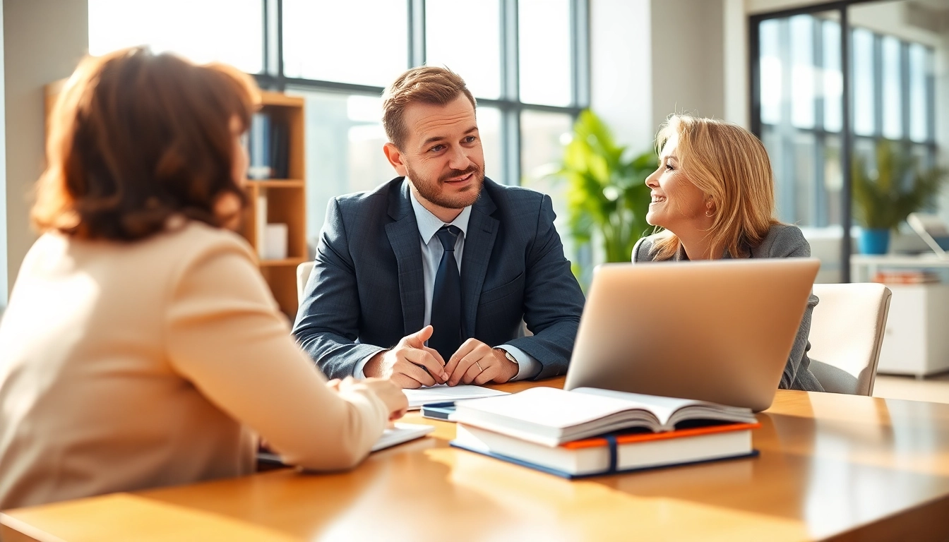 Truck accident attorney Clearwater consultation with a client in a professional office.