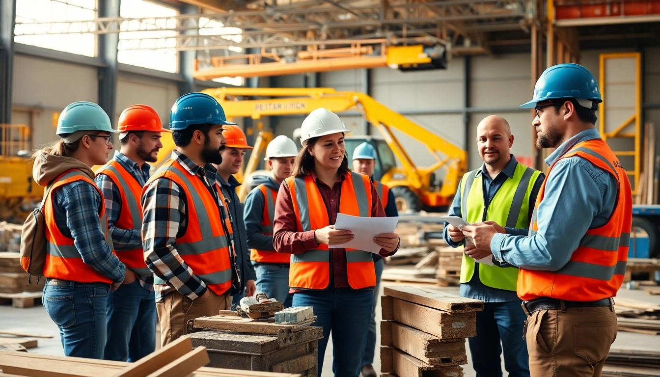 Training the construction workforce in hands-on activities highlighting skills development.