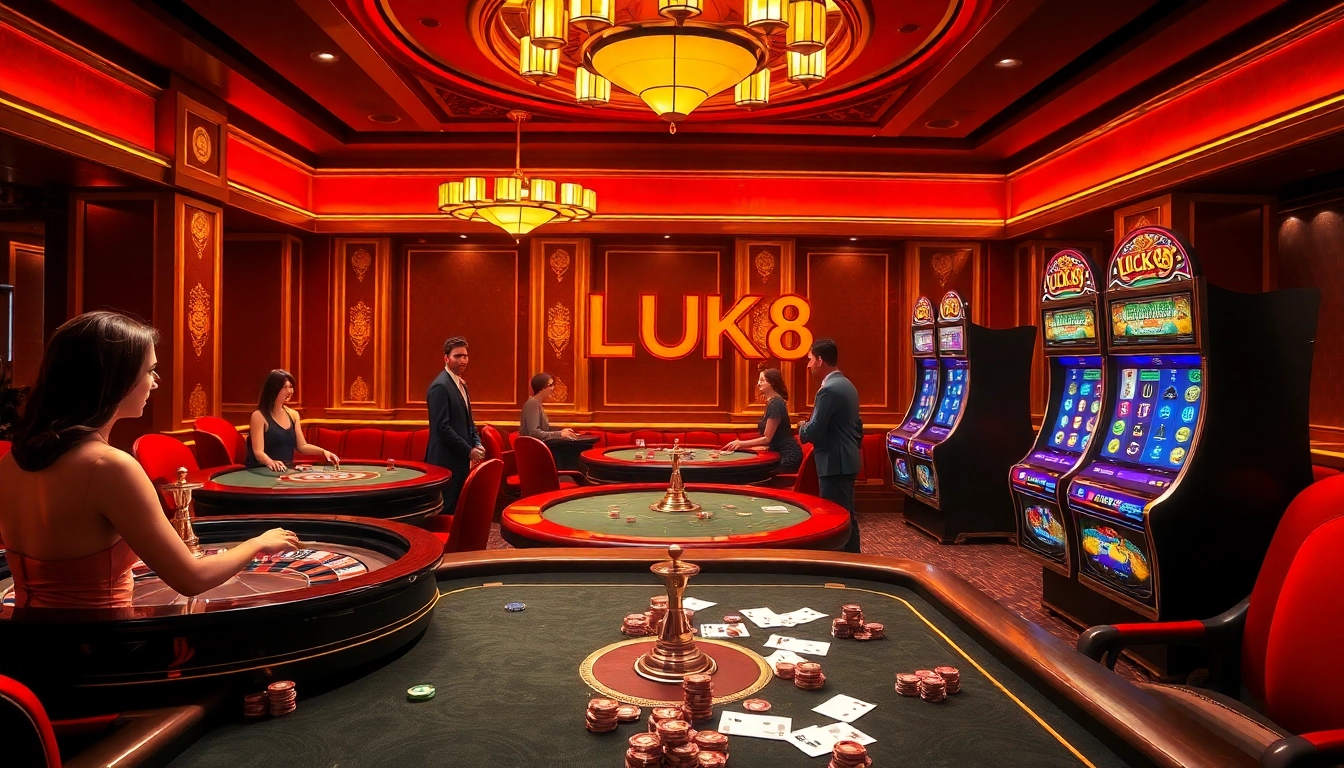Experience the thrill of LUCK8 with glamorous casino games and elegant players in action.
