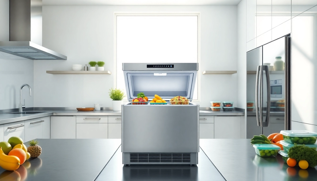 Maximize kitchen efficiency with a modern Freezer showcasing fresh ingredients.