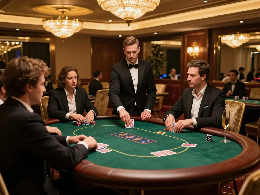 uu88 vip exclusive poker game in a luxurious casino setting with active players and elegant decor