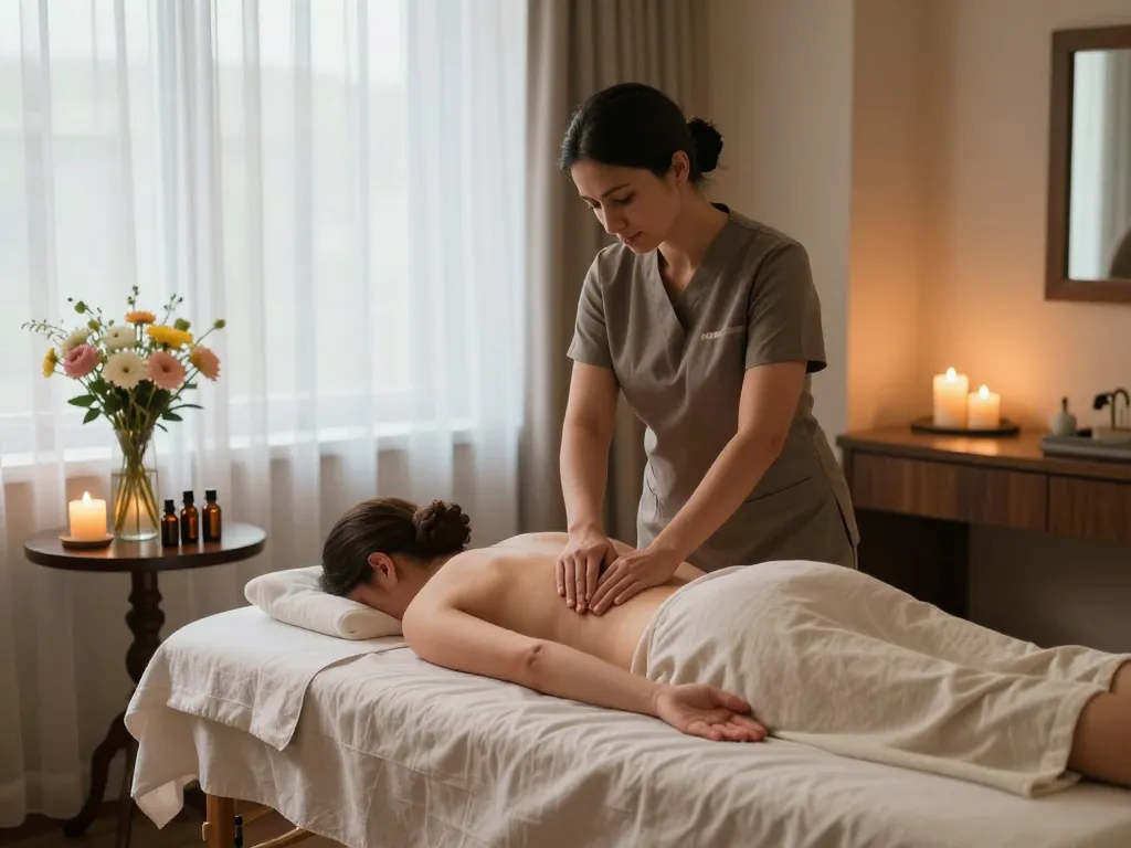 조용한 호텔 방 설정에서 www.russiamobilemassage.com의 모바일 마사지 서비스。