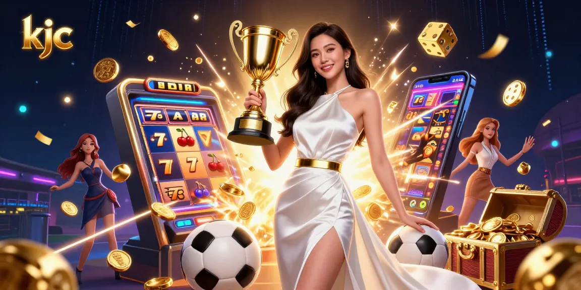 KJC platform captures sports betting excitement in stunning illustration, showcasing vibrant energy and luxury.
