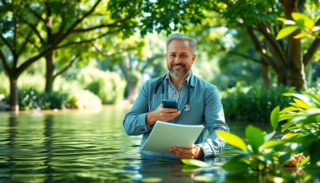 CYB Environmental consultant advising in a vibrant outdoor setting, promoting sustainability.
