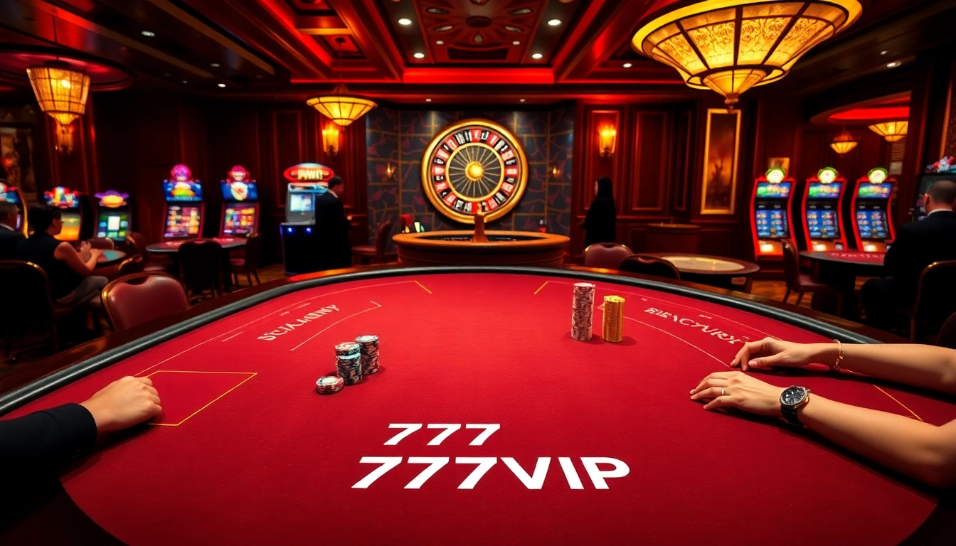 Players enjoying a vibrant gambling atmosphere at 777VIP casino tables.
