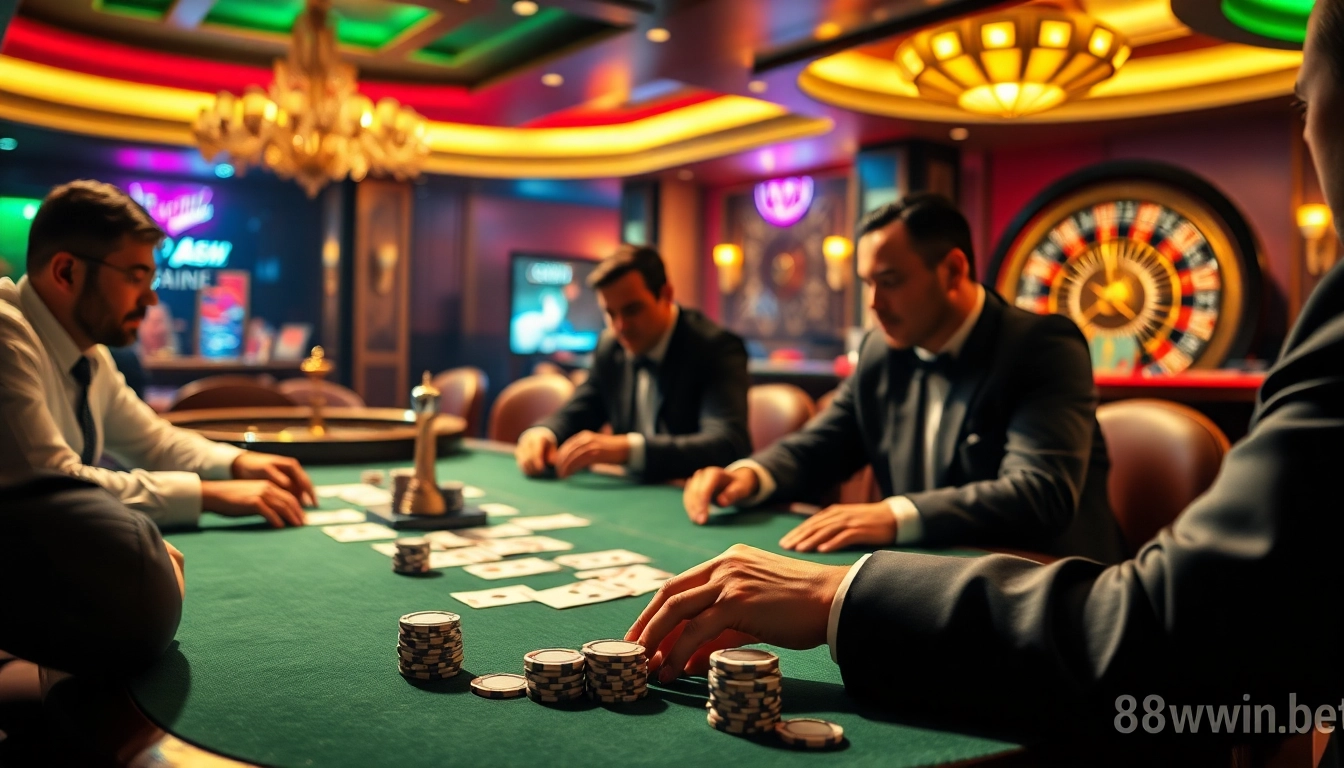 Experience the thrill of winning big with 98win bet at an upscale poker table, featuring premium chips and cards.