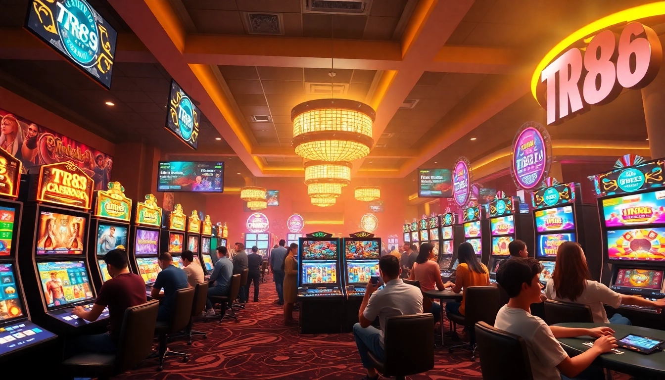 Engaging online gambling experience at TR88 casino with diverse games and vibrant atmosphere.