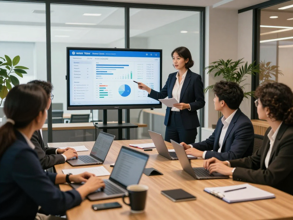 Vulnerability assessment political strategies discussed during a campaign meeting in a modern office setting.