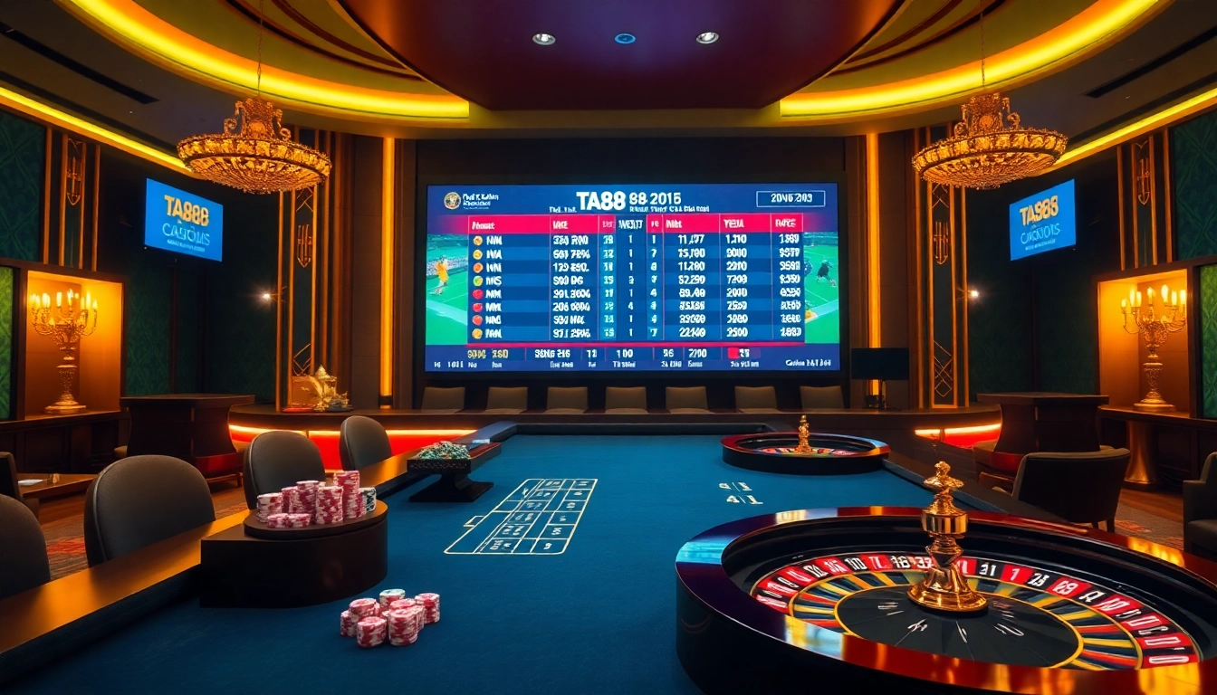 Experience exciting live betting at ta88 bóng đá, featuring vibrant casino tables and professional dealers.