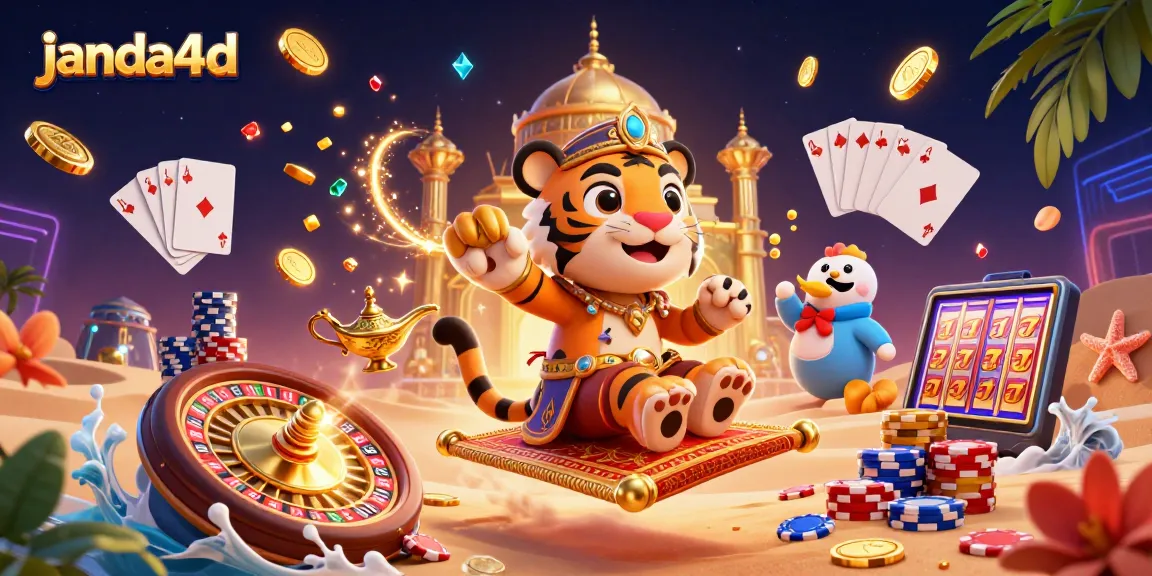 Menangkan permainan kasino di janda4d dengan ilustrasi menarik yang penuh warna dan detail.
