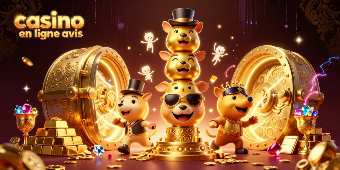 Vivez des moments captivants avec notre illustration 3D dynamique sur casino en ligne avis, mettant en avant des éléments de casino riches et colorés.