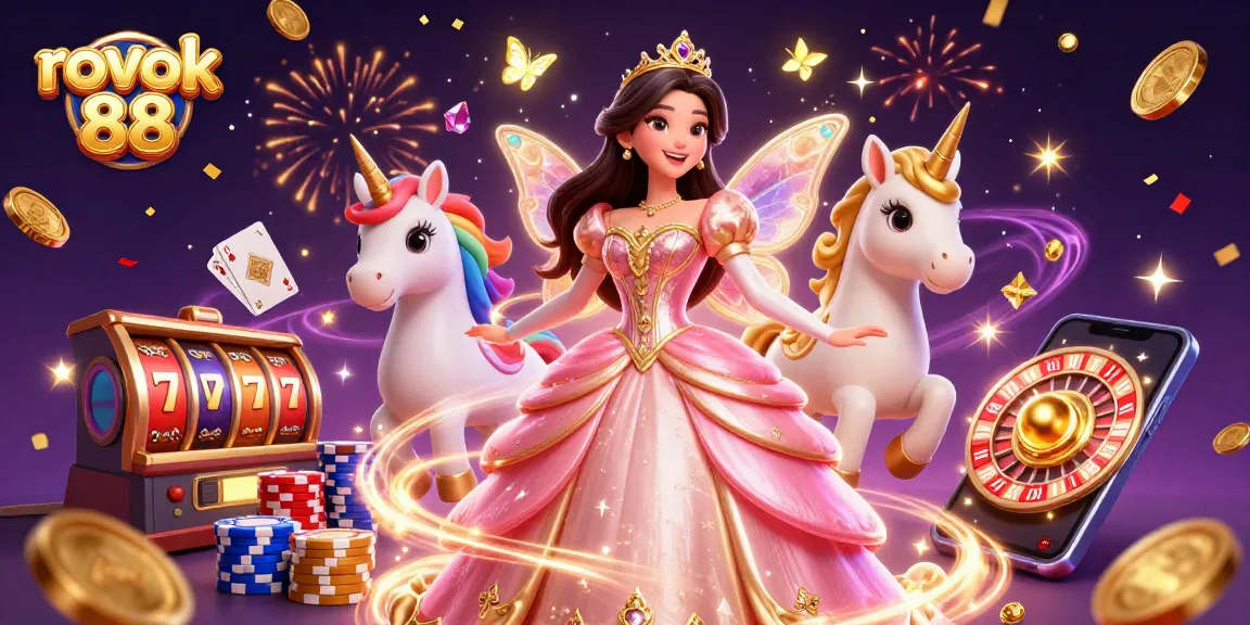 Experience the excitement of rokok 88 with vibrant 3D casino animation and magical elements.