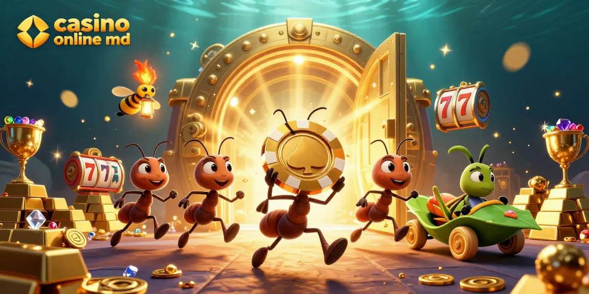 Sloturi online captivante cu casino online md, echipa de furnici furând un chip de poker.