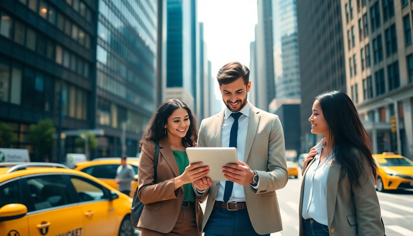 Engaging scene depicting a diverse group viewing a free job post New York, symbolizing opportunity and collaboration.