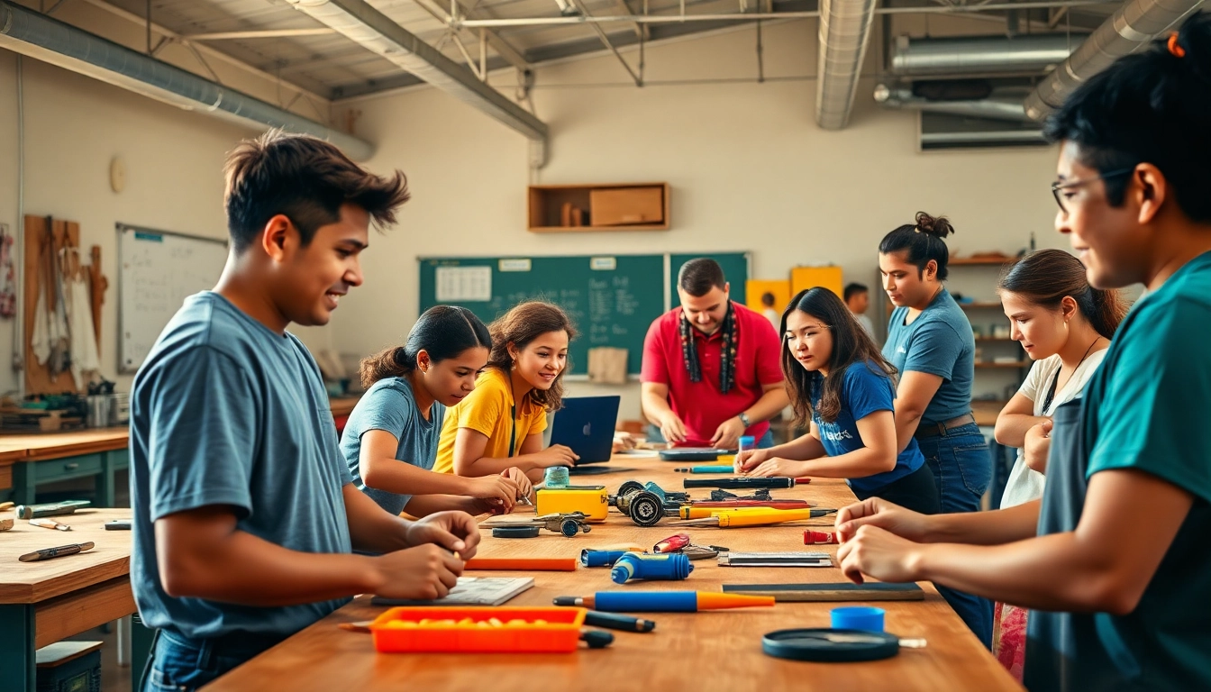 Engaged students at a trade school Hawaii, showcasing hands-on learning in a vibrant classroom.