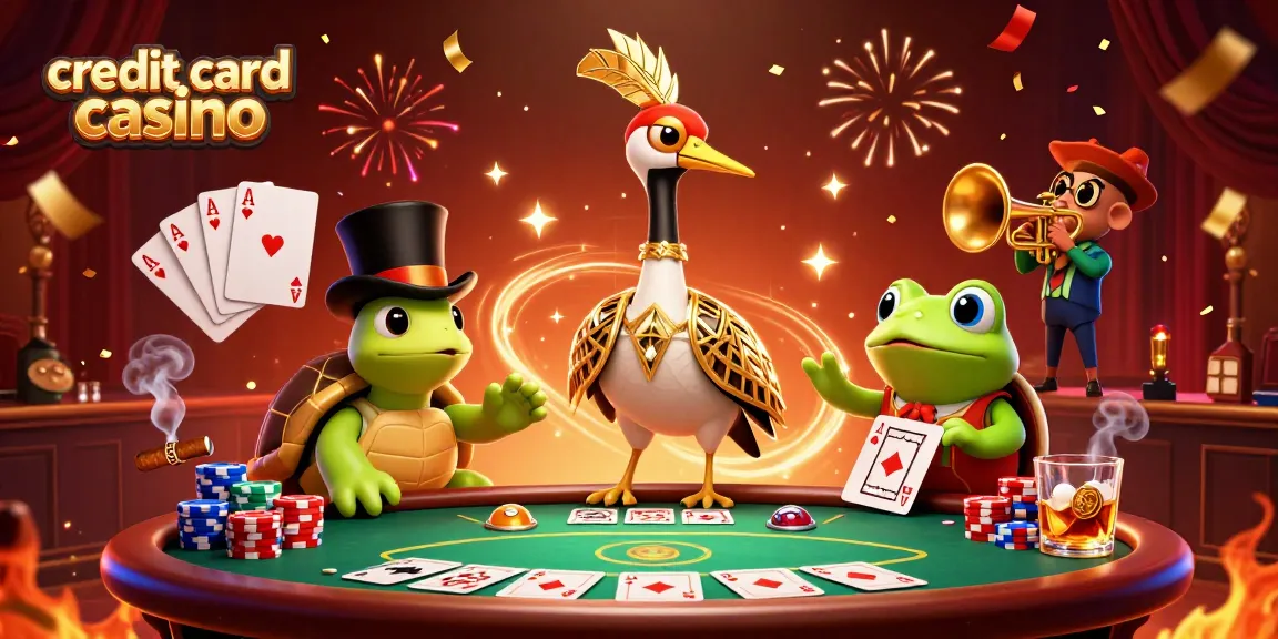 Engaging 3D scene capturing the thrill of credit card casino gaming with vibrant characters.