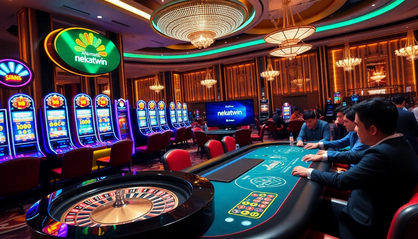 Players engaging at a luxurious casino while highlighting link alternatif nekatwin features.