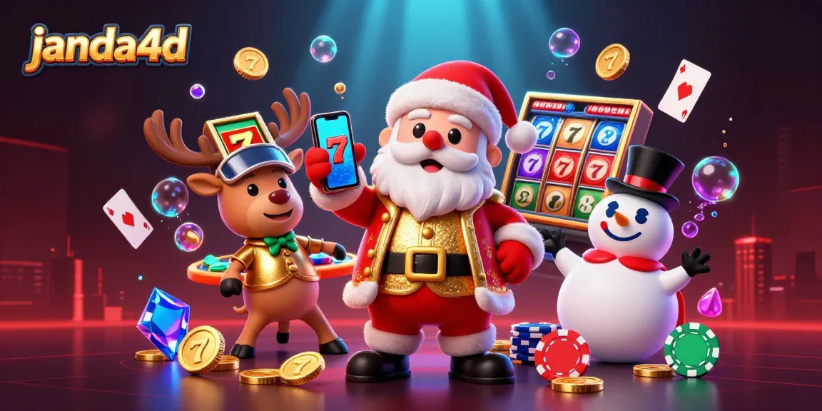Menangkan jackpot di janda4d dengan Santa Claus dan teman-temannya dalam suasana kasino yang meriah.