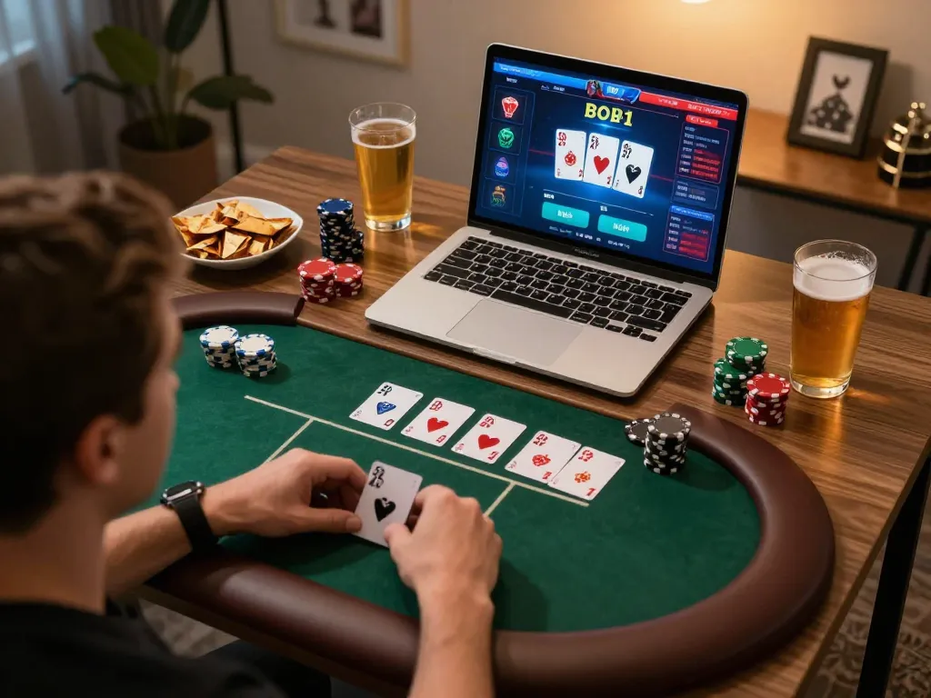 Engage in online poker gaming experience at rr88 with strategic gameplay moments.