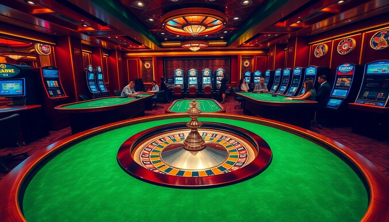 Experience thrilling gameplay at https://gg88.gold/ featuring elegant casino interiors and vibrant roulette wheels.