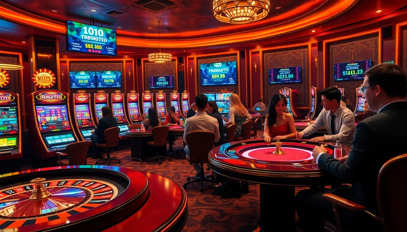 Players immersed in the thrilling experience of idn slot machines at a luxurious online casino.