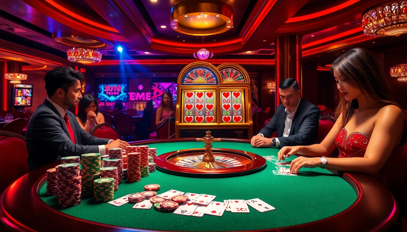 High-stakes gaming scene at EE 88 with poker chips and roulette wheel.