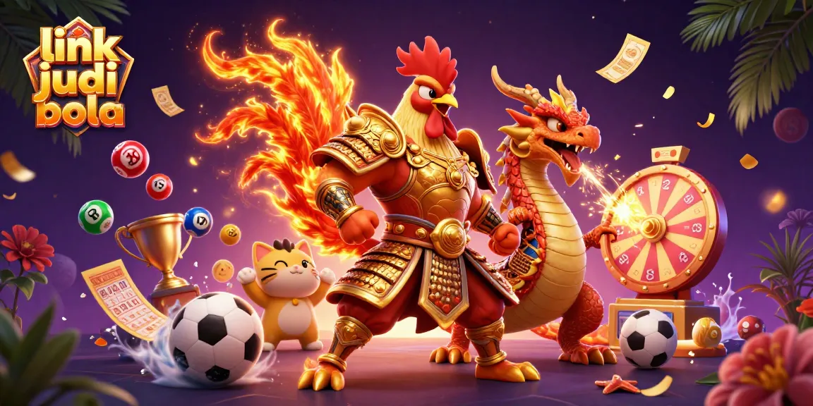 Engage with sports betting on link judi bola featuring rooster warrior and dragon hatchling.