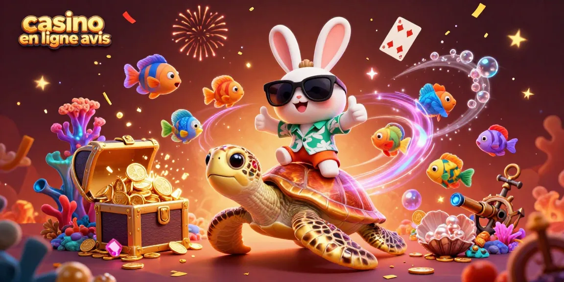 Plongez dans l'univers du casino en ligne avis avec un adorable lapin chanceux et une tortue dorée.
