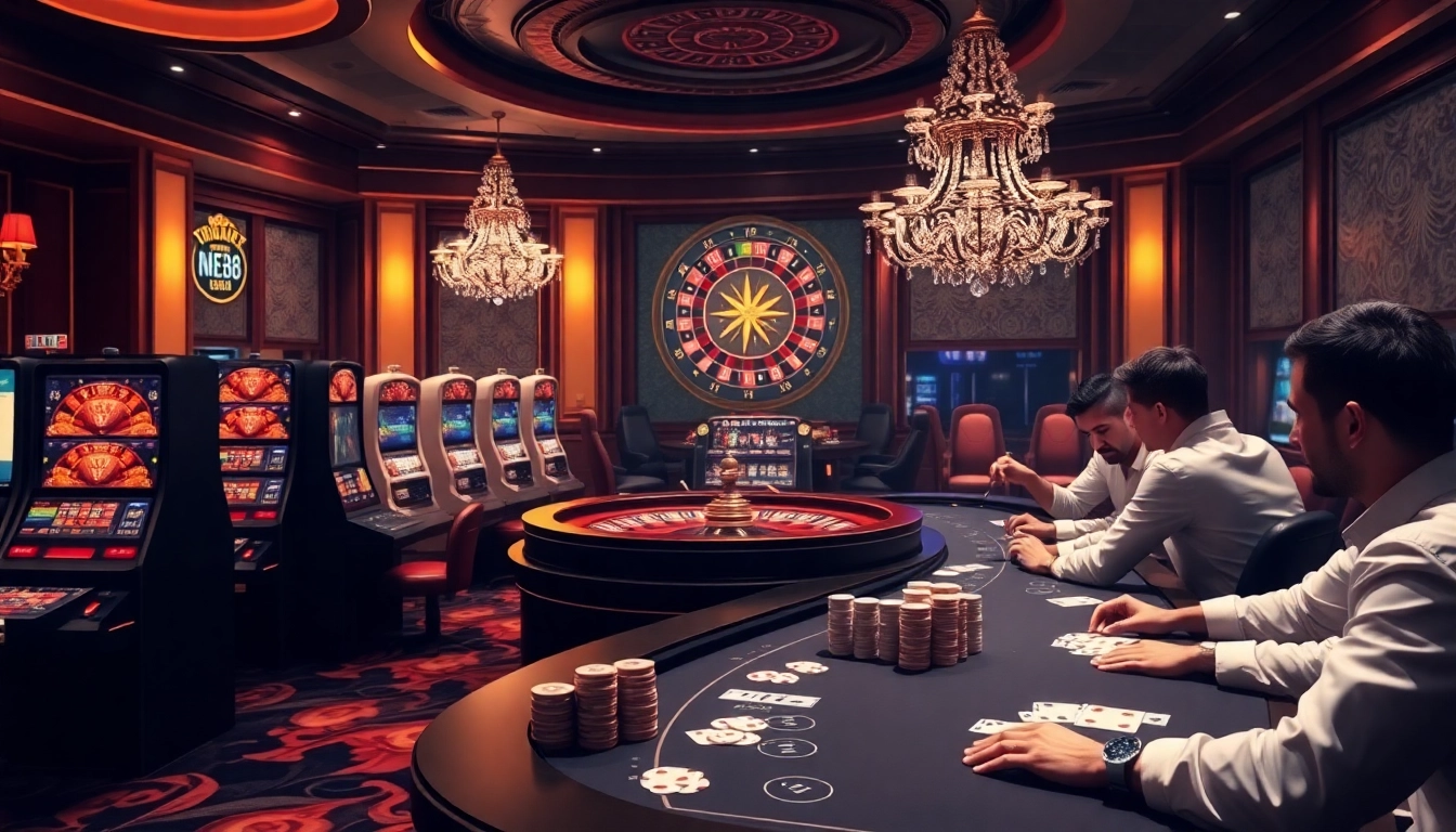 Engaging players win at nn88 com's luxurious casino tables, featuring games and betting excitement.