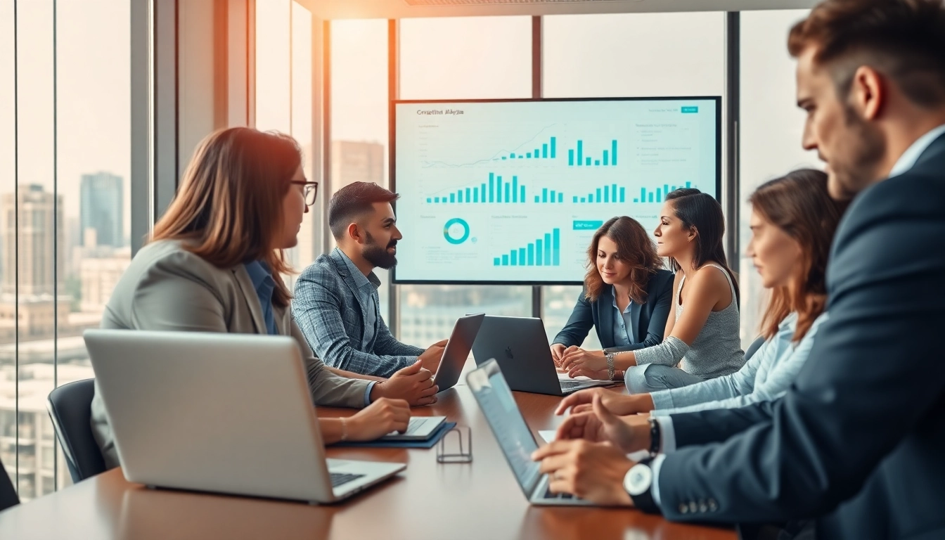 Analyze b2b competitive intelligence strategies in a collaborative meeting setting.